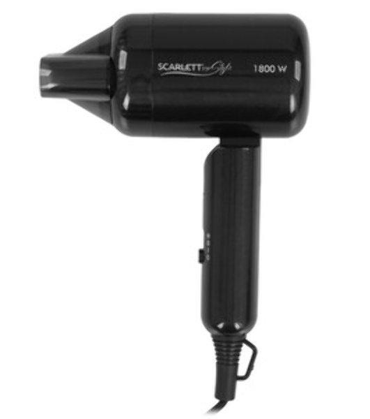 Фен Scarlett SC-HD70IT15 черный, 1800 Вт, компактный, ионизация