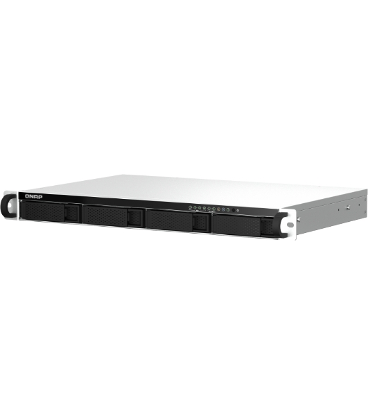 Сетевое хранилище SMB QNAP TS-464eU-8G NAS 4 HDD trays, rackmount 1U, 1 PSU. 4-core Intel Celeron N5105/N5095 2.0-2.9 GHz, 8 Gb RAM, 2x2.5GbE, 2xUSB 3.2 Gen 2 (10Gbps), 2xUSB 2.0, 1xHDMI, 2xM.2 PCIe Gen 3 x1 slots, W/o rail kit RAIL-B02