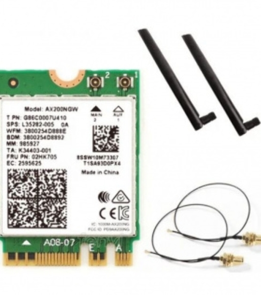 Плата сетевого контроллера Intel Wi-Fi 6 AX200, 2230, 2x2 AX+BT, No vPro, 985927