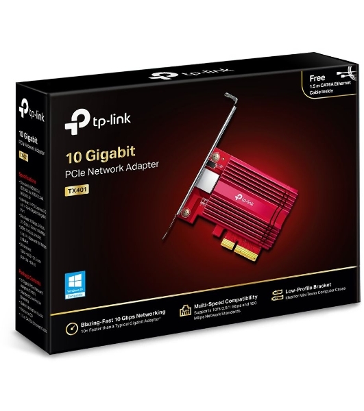 Сетевой адаптер 10 Gigabit PCI-E network adapter, 1 PCI Express 3.0 X4 interface, 1 100/1000/10000Mbps Ethernet port, come with Low-Profile and Full-Height Brackets