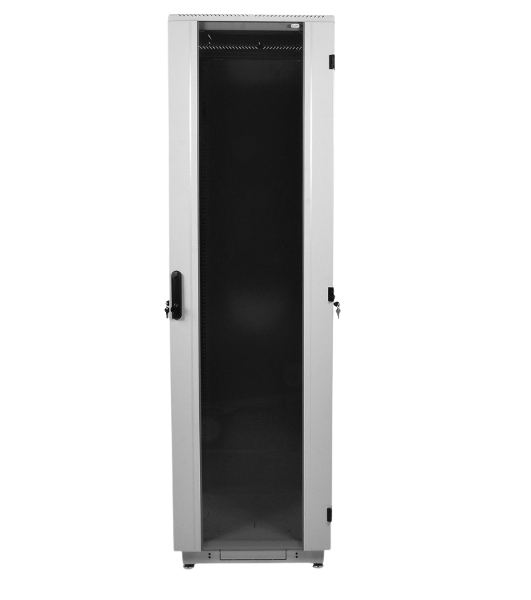 Шкаф телеком. напольный 42U (600x800) дверь стекло (ШТК-М-42.6.8-1ААА) (3 коробки)