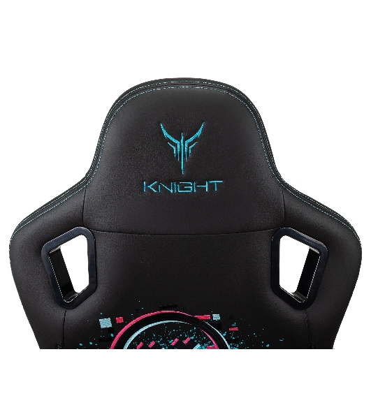 Кресло Knight Outrid Smile черный, экокожа, 120 кг, механизм качания