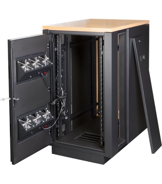 Шкаф LANMASTER SOUNDPROOF звукоизолированный 24U 750x1130 мм, отделка под дерево, цвет лиственница