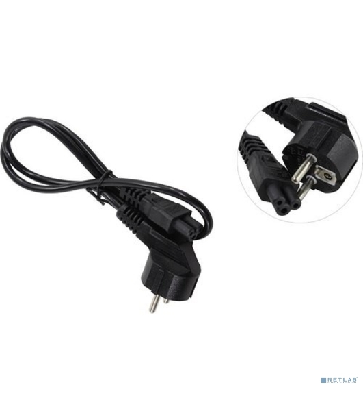Кабель питания ноутбуков ExeGate Power PC5-7,5P (Евровилка Schuko->С5) VDE-250V-3*0.5-CU, 6A, 0.75м