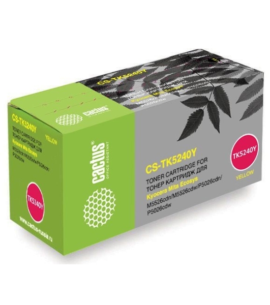 Картридж лазерный Cactus CS-TK5240Y желтый (3000 стр.) для Kyocera Ecosys M5526cdn/M5526cdw/P5026cdn/P5026cdw