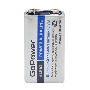 Батарейка GoPower Крона 6LR61 BL1 Alkaline 9V (1/10/240)