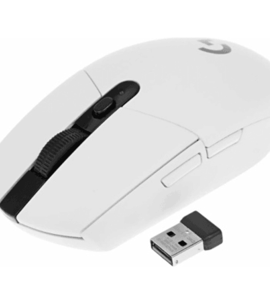 Мышь беспроводная Logitech G304 Lightspeed белый, 12000 dpi, радиоканал, USB, кнопки - 6