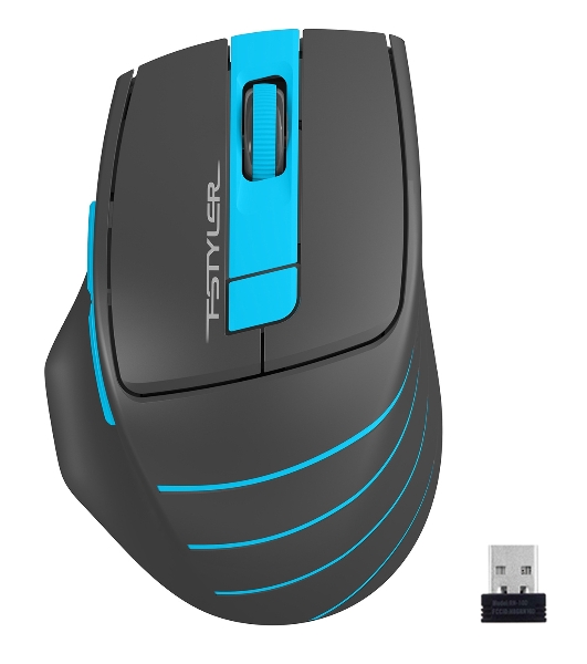 Мышь беспроводная A4Tech Fstyler FG30S серый/синий, 2000 dpi, радиоканал, USB, кнопки - 5