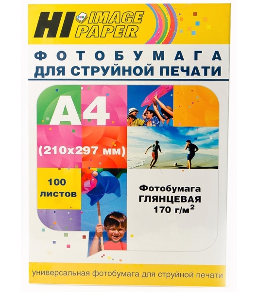 Бумага Hi-Black A21061 Фотобумага глянцевая односторонняя (Hi-image paper) A4, 170 г/м, 100 л. (H170-A4-100)
