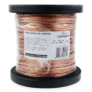 Акустический кабель Cablexpert CC-TC2x0,75-50M, прозрачный, 50 м, на катушке