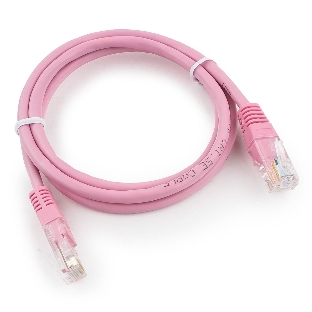 Патч-корд UTP Cablexpert cat.5e, 1м, литой, многожильный, розовый