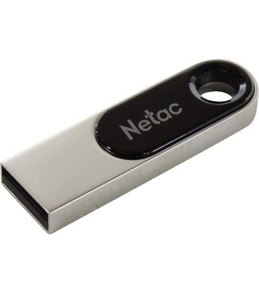 Флешка USB Netac U278 (NT03U278N-032G-20PN), 32Gb, USB 2.0, R/W 50/10, серебристый/черный