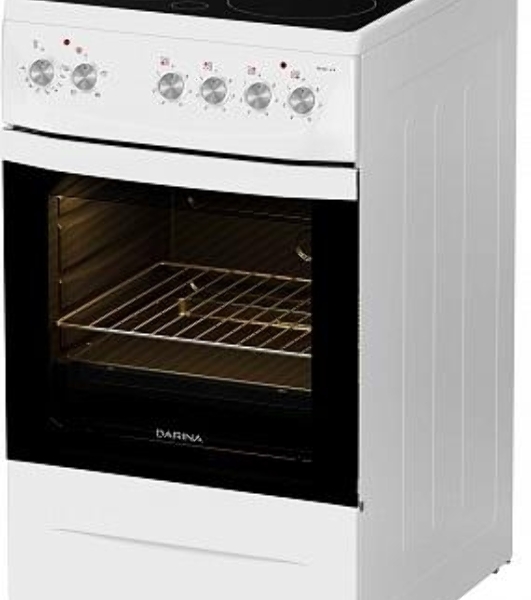 Плита электрическая Darina 1D5 EC 241 614 W белый/черный, конфорок 4 шт, духовка 50 л, 50 см x 85 см x 60 см