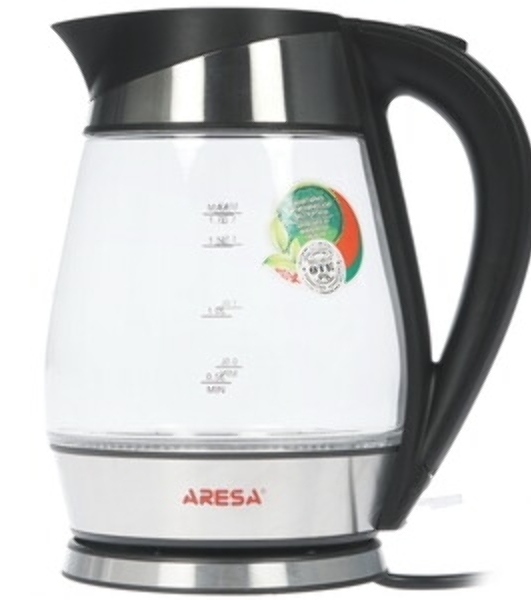 Электрочайник Aresa AR-3441 серебристый, 1.7 л, 2000 Вт, скрытый нагревательный элемент
