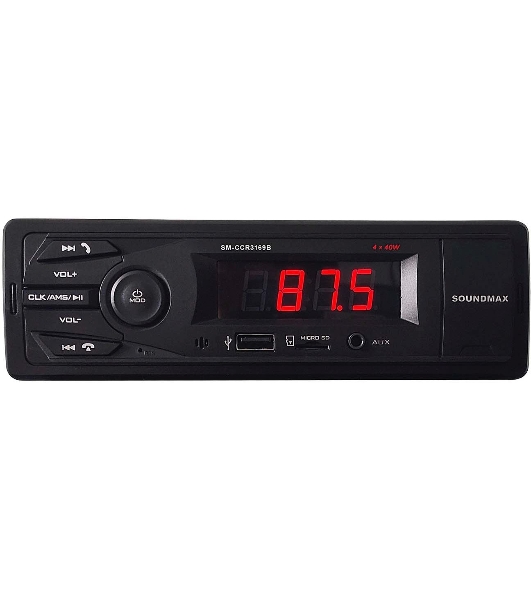 Автомагнитола Soundmax SM-CCR3169B, 1 DIN, Bluetooth, USB Type-A, AUX