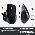 Мышь беспроводная Logitech MX Master 3s графитовый, 8000 dpi, радиоканал, Bluetooth, USB, кнопки - 7, фото9
