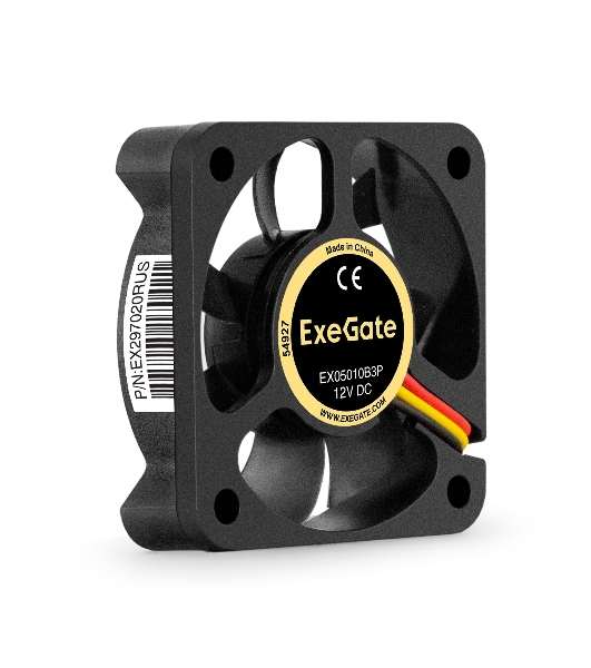 Вентилятор для корпуса ExeGate EX05010B3P черный, 50 мм, 5500 об/мин, 30 дБ, 3 pin