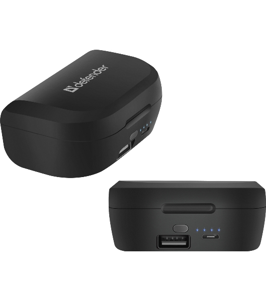 Наушники TWS Defender Twins 639 черный, внутриканальные, Bluetooth, до 4 ч