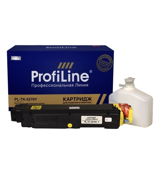 Картридж Тонер-туба ProfiLine PL-TK-5270Y для принтеров Kyocera EcoSys M6230/M6630/P6230/P6630 желтый 6000 копий