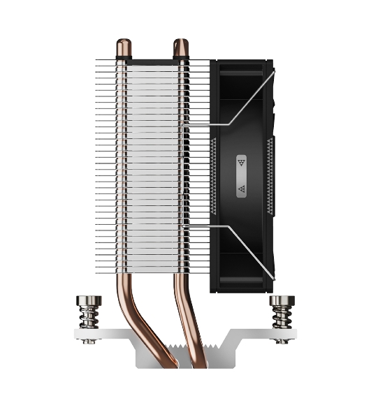 Кулер для процессора PCCooler R200 S115X/1200/1700/AM4/AM5 (TDP 110W, 90мм Non LED Fan, 2 тепловые трубки 6мм, 2200RPM, 28,3dBa)