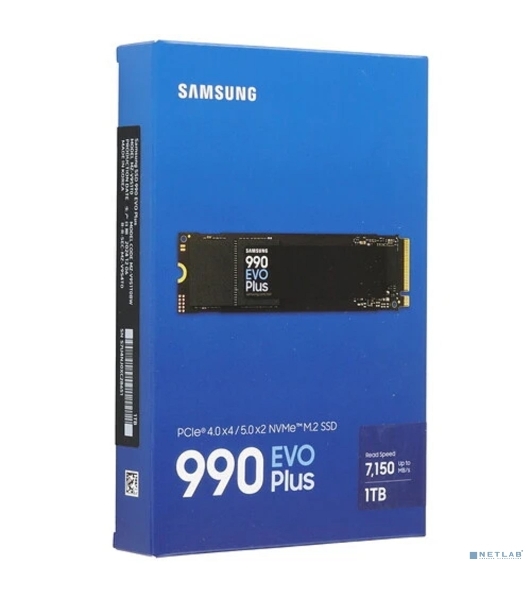 Накопитель SSD Samsung 990 EVO Plus, 1024 Gb, M.2 2280, PCIe 4.0 x4, NVMe, R/W 7150/6300