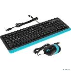 Комплект клавиатура+мышь A4Tech FStyler F1010 проводной, USB, 1600 DPI, чёрный/синий, фото18