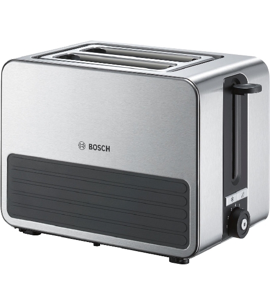Тостер Bosch TAT7S25 серебристый, 1050 Вт, 2 слота