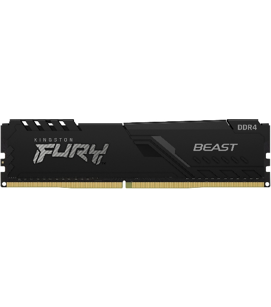 Оперативная память Kingston Fury Beast, DDR4, 16GB (1x16GB), 3200MHz, CL16, DIMM, с радиатором, черный