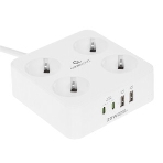 Сетевой фильтр Cablexpert Plate, PLT-4-C2U2-W-3, 4р, 10А, 2xType-C PD, 20Вт, 2xUSB, 2.4A, 3 м, ур. защиты 4+, белый, коробка, фото4