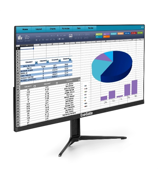 Монитор с аудио 23.8' 100 Гц ExeGate ProSmart EH2400A (VA LED Grade A+, FHD, 1920x1080@100Гц, 16:9, 250cd/m2, 4000:1, 178°/178°, 5ms, audio-out, Speakers, D-Sub, HDMI, FreeSync, Low Blue Light, кабель HDMI 1.5м, VESA, регулировка наклона (tilt), черный)