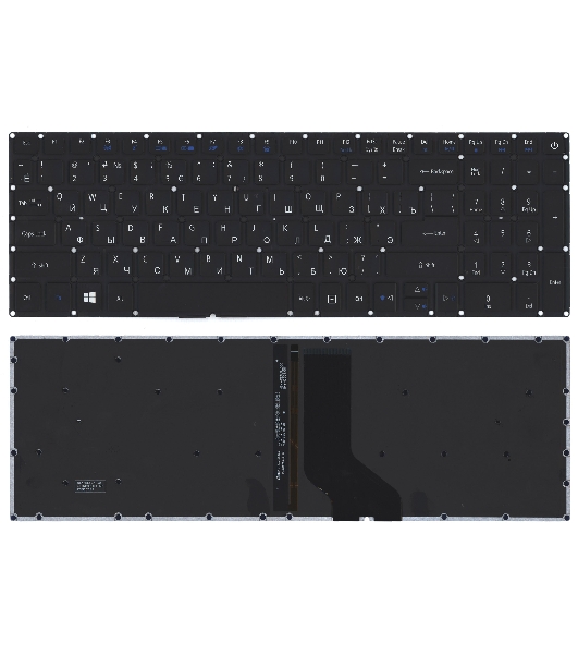 Клавиатура для ноутбука Acer Aspire 7 A717-72 черная с подсветкой