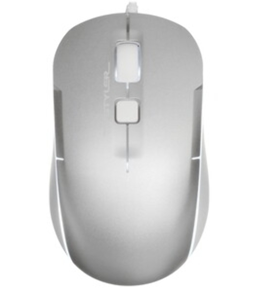 Мышь проводная A4Tech Fstyler FM26S серебристый/белый, 1600 dpi, USB, кнопки - 4