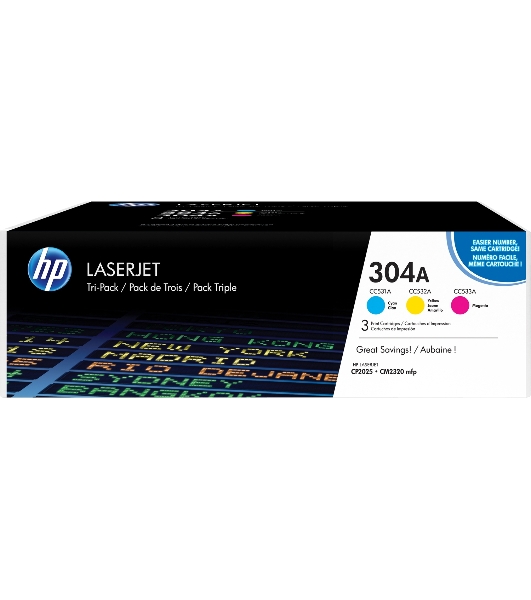 Картридж лазерный комплект HP CF372AM голубой/пурпурный/желтый для Color Laser Jet CP2025, CM2320mfp (3 х 2800)