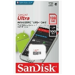 Флеш карта microSDXC 128GB SanDisk Ultra Class 10, UHS-I, R 100 МБ/с, SDSQUNR-128G-GN3MN адаптер на SD, фото 1