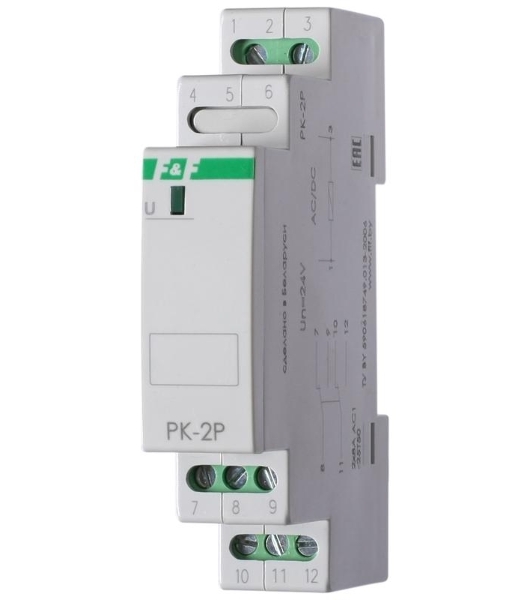 Реле промежуточное PK-2P (монтаж на DIN-рейке 35мм 220В 50Гц 2х8А 2 перекл.) F&F EA06.001.009