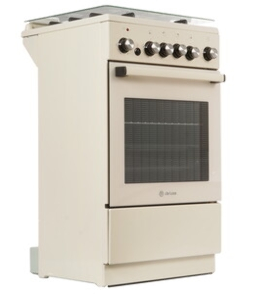 Плита комбинированная De Luxe 5040.41ГЭ (КР) ЧР-013 бежевый, конфорок 4 шт, духовка 46 л, 50 см x 85 см x 50 см