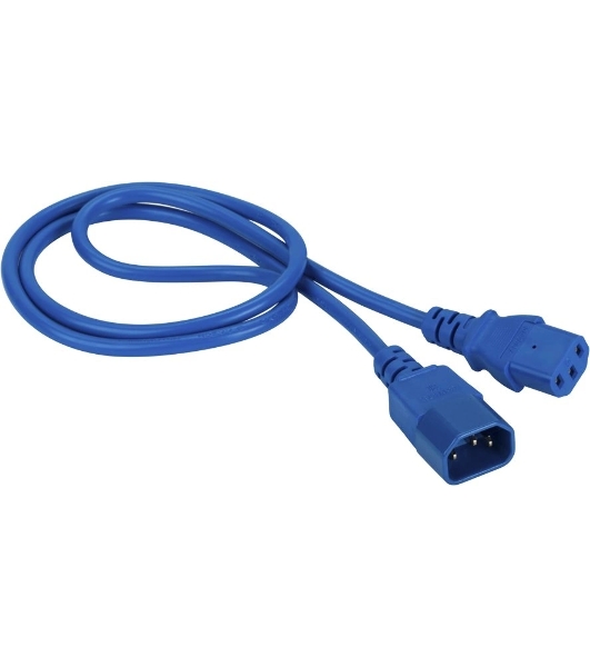 Шнур питания Lanmaster LAN-PP13/14-1.5-BL C13-С14 проводник.:3x0.75мм2 1.5м 250В 10А синий