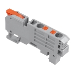 Клемма СМК Rexant 222-621-PT-6 3 вывода рычаг-push-in на DIN-рейку (1-6 мм²) серый (50 шт/уп), фото 1