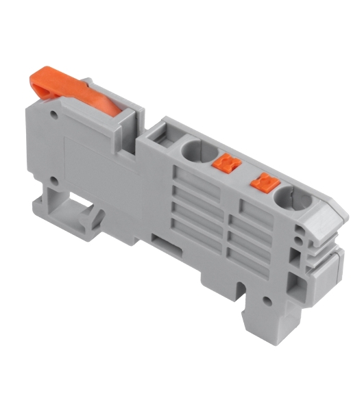 Клемма СМК Rexant 222-621-PT-6 3 вывода рычаг-push-in на DIN-рейку (1-6 мм²) серый (50 шт/уп)