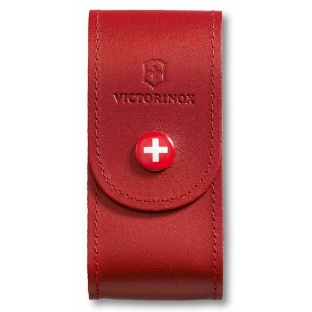 Чехол из нат.кожи Victorinox Leather Belt Pouch (4.0521.1) красный с застежкой на кнопке без упаковки