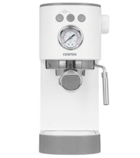 Кофеварка рожковая Centek CT-1168 белый, исп. кофе - молотый, 1.2 л, 1350 Вт, 20 бар