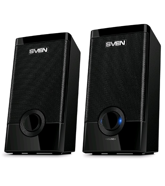 Колонки SVEN 318 черный USB-порт ПК, ноутбука или адаптер 5V DC