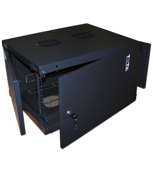 Шкаф настенный Lanmaster Next TWT-CBWNM-6U-6X6-BK 6U 550x600 мм пер. дв. металл съемные бок. пан. 60 кг черный