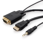 Кабель HDMI->VGA Cablexpert A-HDMI-VGA-03-5M, 19M/15M + 3.5Jack, медь, позол.разъемы, 5м, черный, пакет, фото7