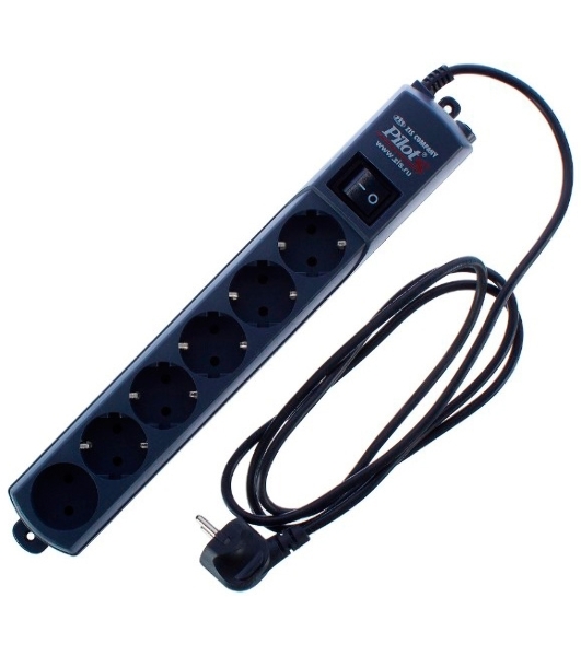 Сетевой фильтр Surge protector Pilot S Max (5 euros + 1GP), 15A/3.5kVA, automatic, 1.8 m, graphite
