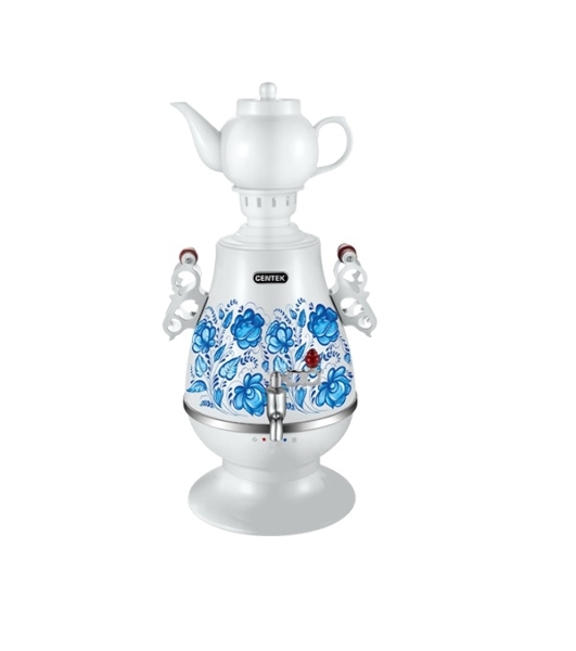 Самовар электрический CENTEK СТ-0091A Самовар Centek СТ-0091 A (белый+рисунок), 4.0л, 2300Вт, поддерж.t + LED индикатор, керам заварник