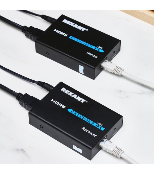 Удлинитель HDMI по витой паре RJ-45(8P-8C) кат. 5е/6 120 м Rexant