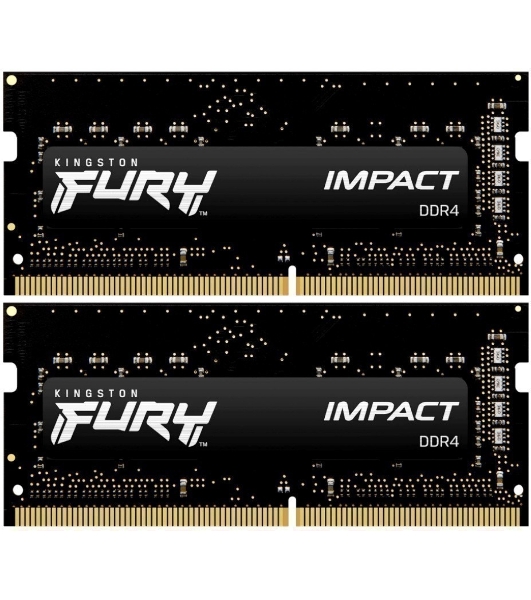 Оперативная память Kingston Fury Impact, DDR4, 16GB (2x8GB), 3200MHz, CL20, SO-DIMM