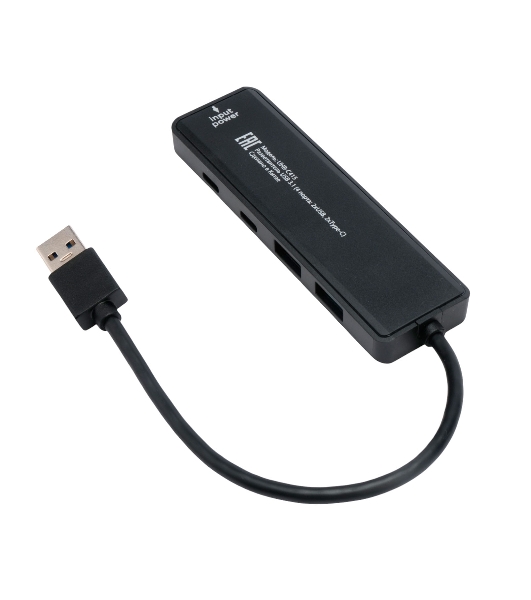 Разветвитель USB3.1 Gembird UHB-C415, 2хUSB, 2хType-C, с доп.питанием (порт Type-C), кабель USB 19см