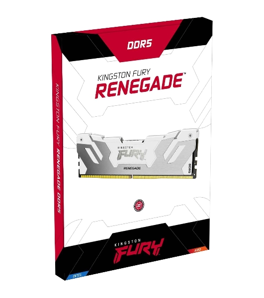 Оперативная память Kingston Fury Renegade, DDR5, 64Gb (2x32Gb), 6400MHz, CL32, радиатор, белый